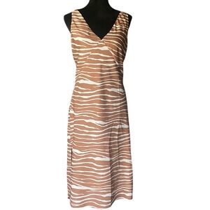 A New Day Brown and White Zebra Print Sleeveless Maxi Dress